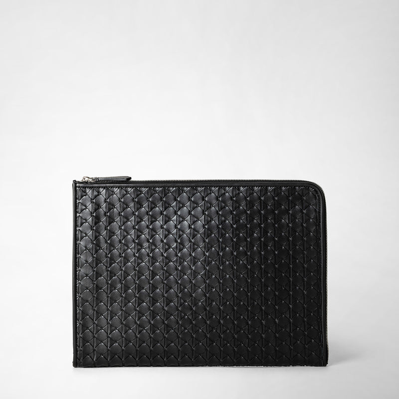 Serapian Compact document folio in mosaico black Hotsell