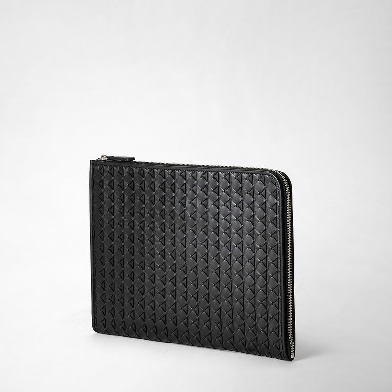 Serapian Compact document folio in mosaico black Hotsell