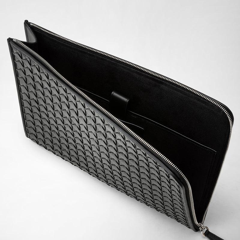 Serapian Compact document folio in mosaico black Hotsell