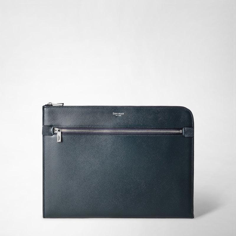Serapian Portadocumenti in pelle evoluzione blu navy Vendita Economica