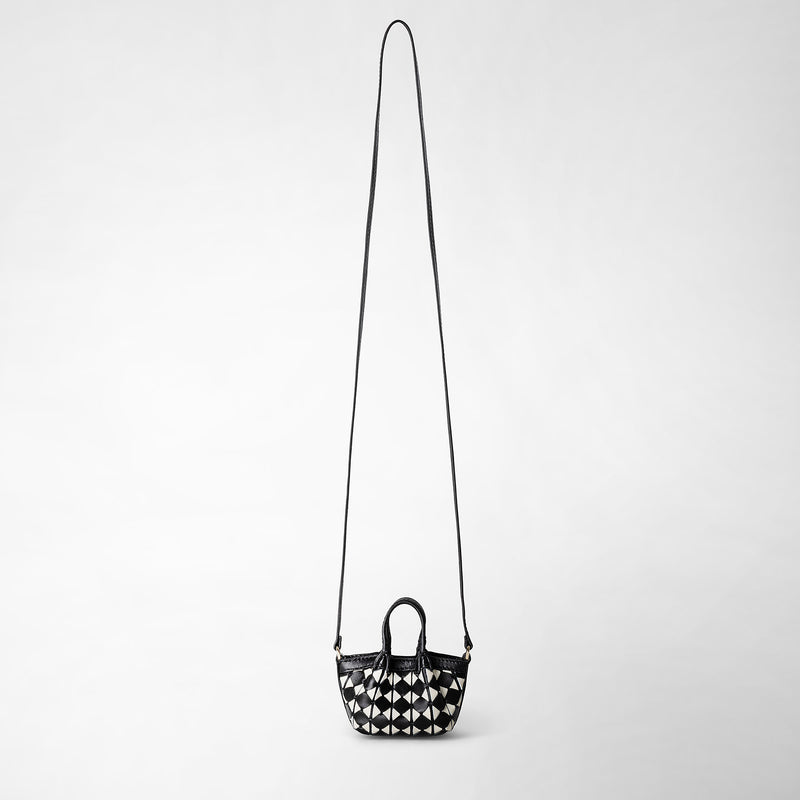 Serapian Borsa secret nano in mosaico nero-panna In Linea