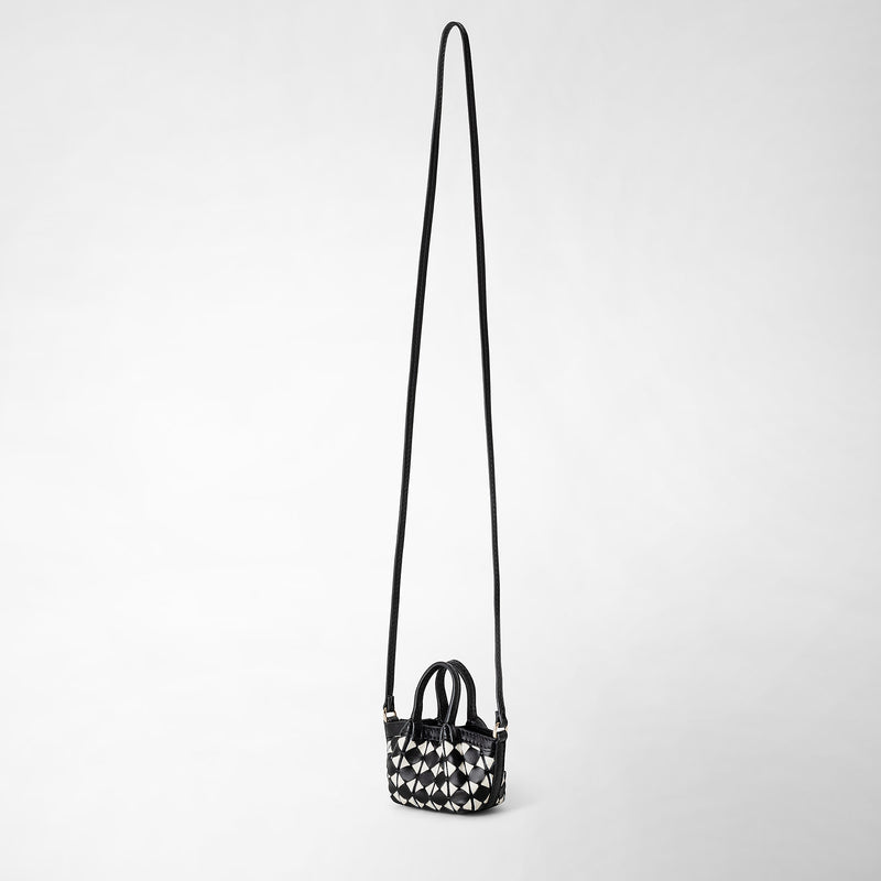 Serapian Borsa secret nano in mosaico nero-panna In Linea