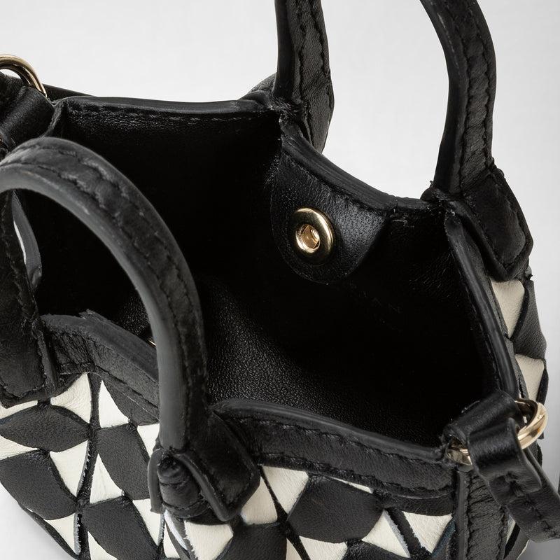 Serapian Borsa secret nano in mosaico nero-panna In Linea