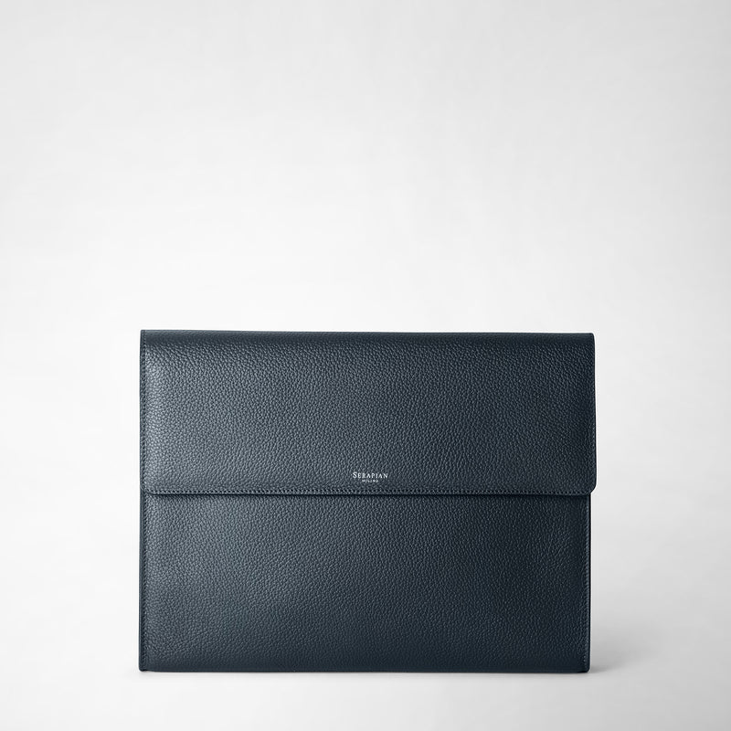 Serapian Portadocumenti con patta in pelle cachemire blu navy Negozi Online