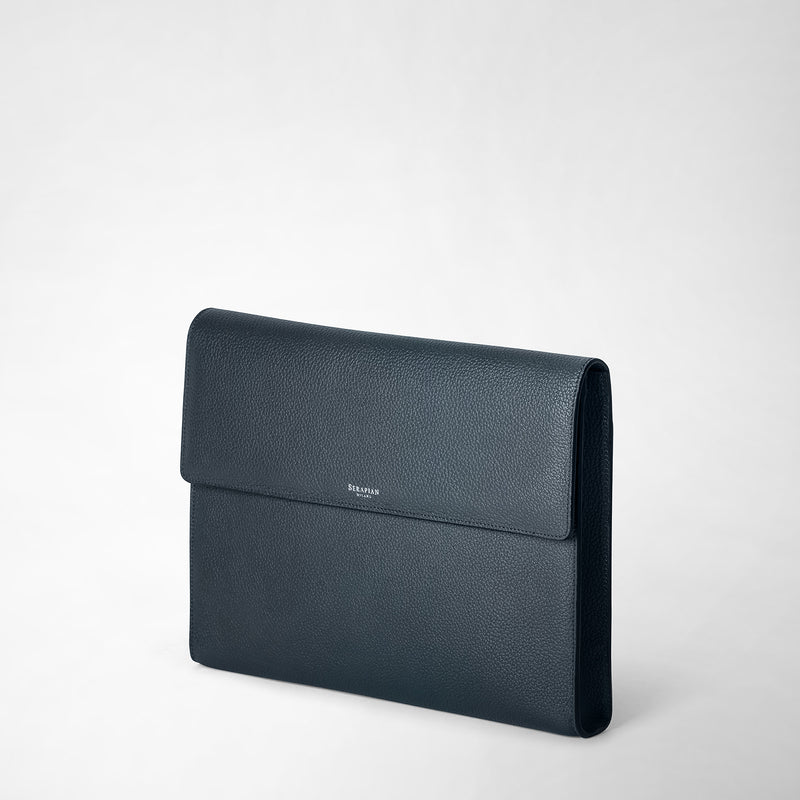 Serapian Portadocumenti con patta in pelle cachemire blu navy Negozi Online