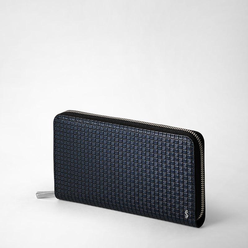 Serapian Portafoglio con zip in stepan blu oceano-nero Fino Al -60%
