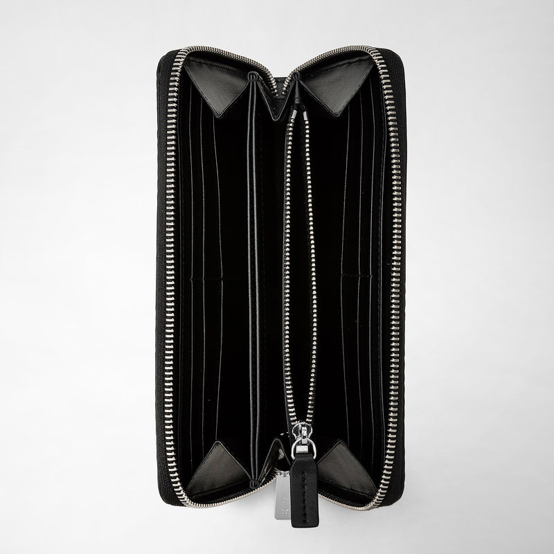 Serapian Portafoglio con zip in stepan blu oceano-nero Fino Al -60%