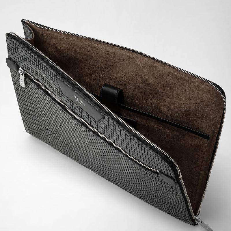 Serapian Portadocumenti in stepan asfalto-nero Shopping Online