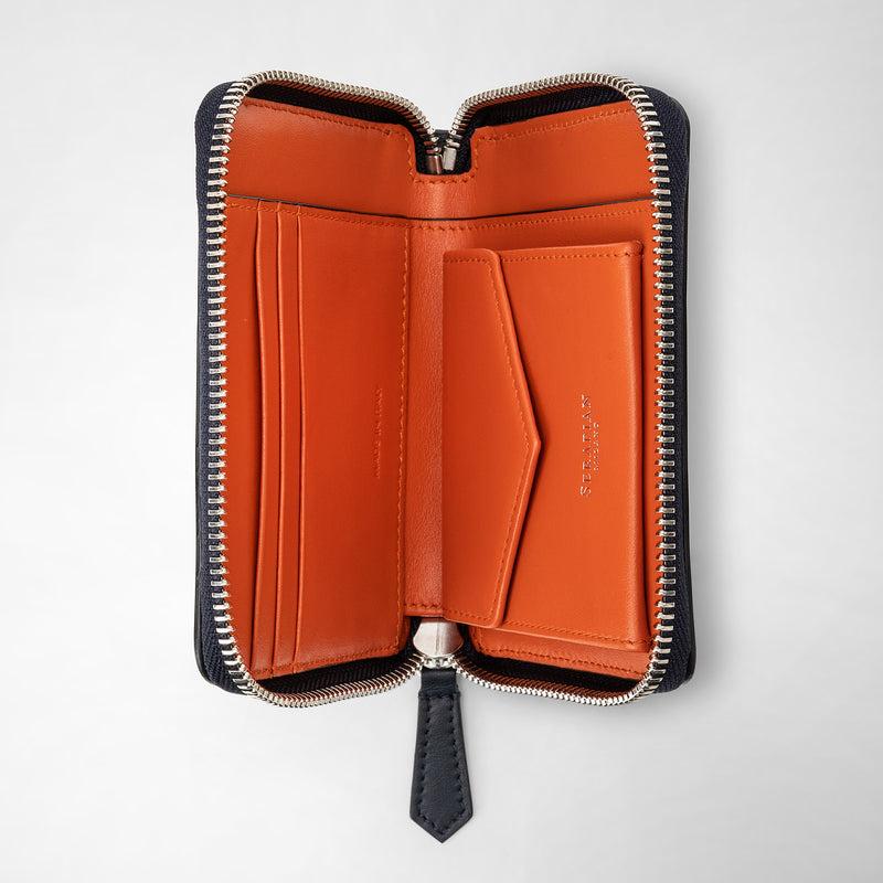Serapian Mini zip wallet in mosaico navy blue orange Convenienza