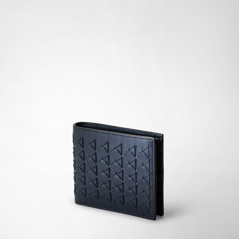Serapian 8-card billfold in mosaico navy blue Novità