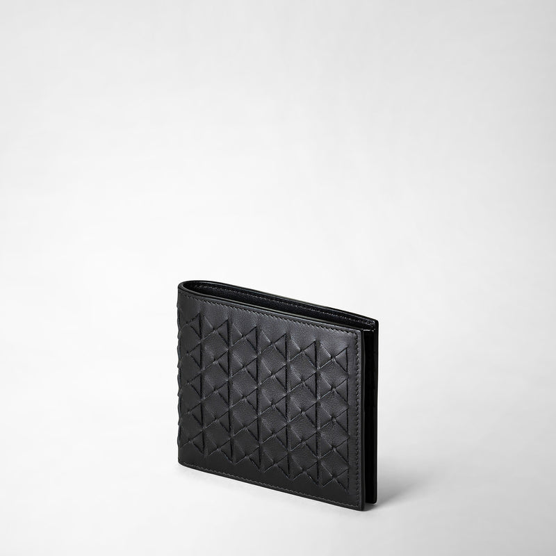Serapian 8-card billfold in mosaico black Presa