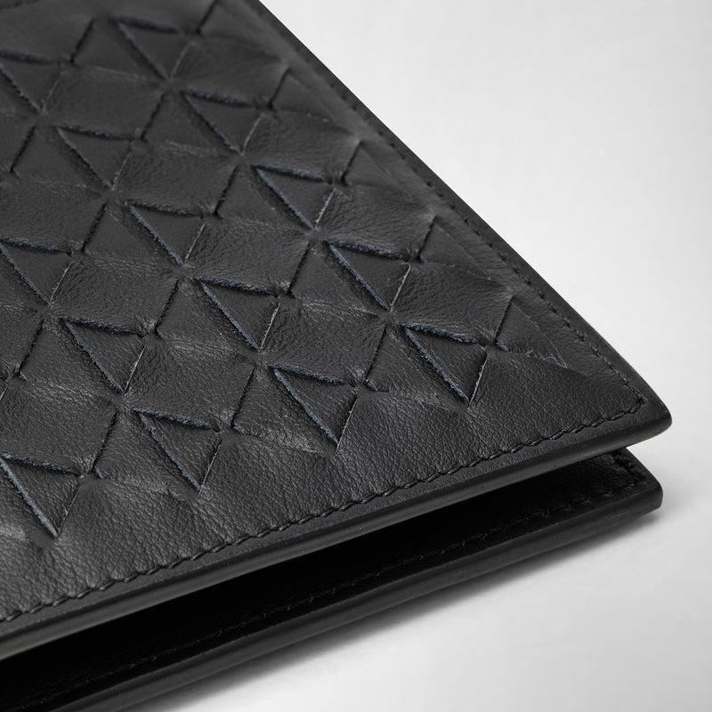 Serapian 8-card billfold in mosaico black Presa