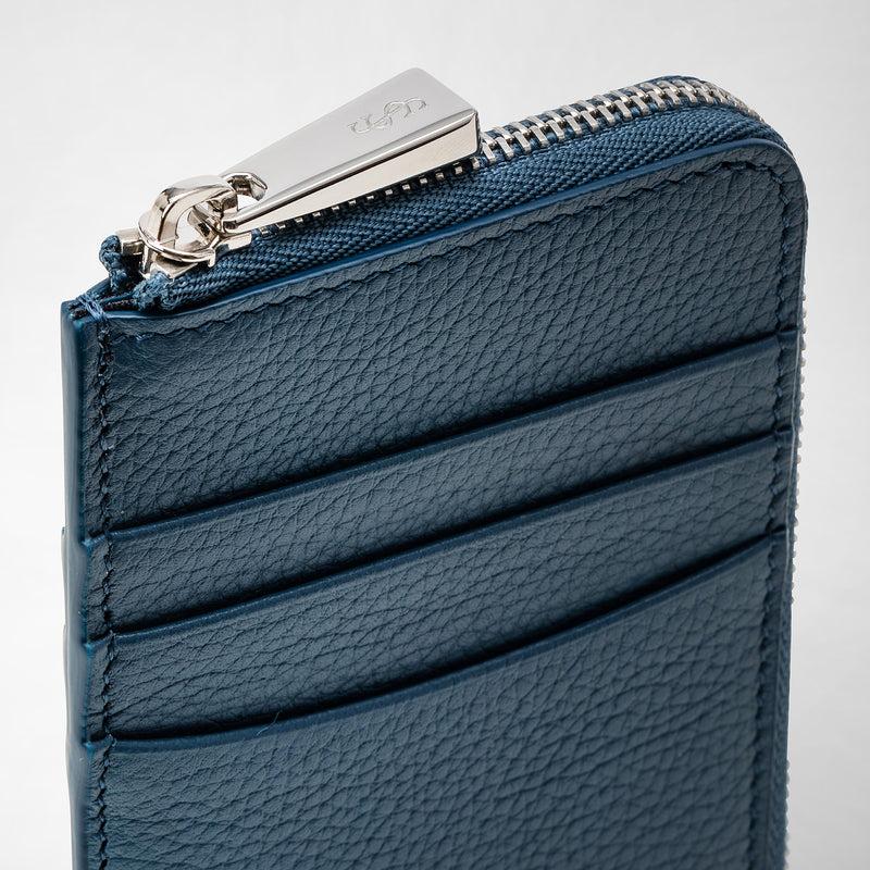 Serapian PORTACARTE CON ZIP IN PELLE RUGIADA Nuova