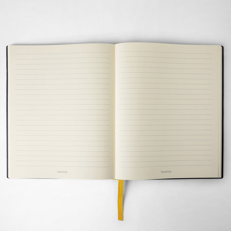 Serapian Large notebook in cachemire leather navy blue Italy