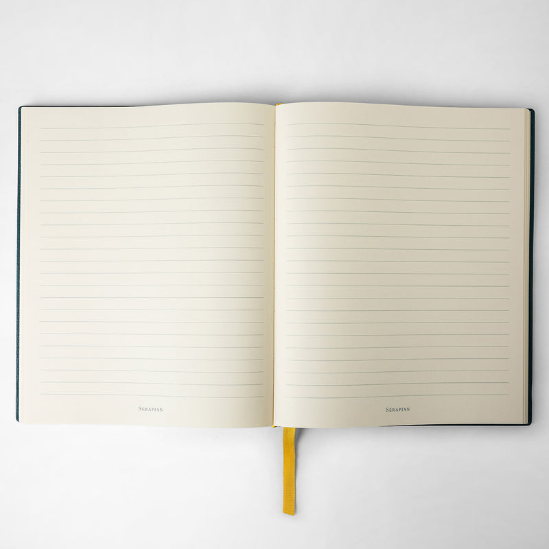 Serapian Large notebook in cachemire leather moss green Italia