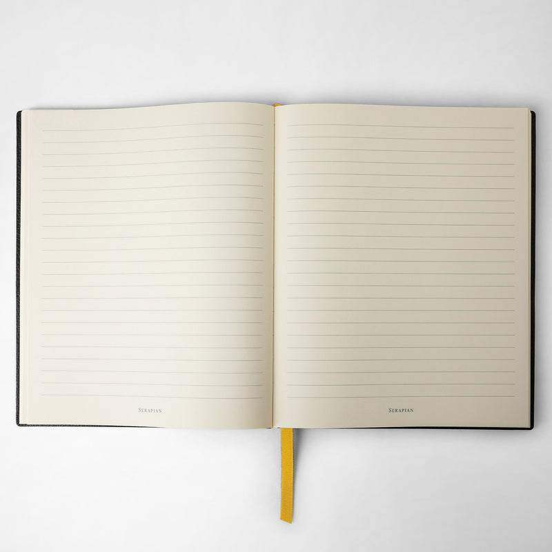 Serapian Large notebook in cachemire leather black 2025