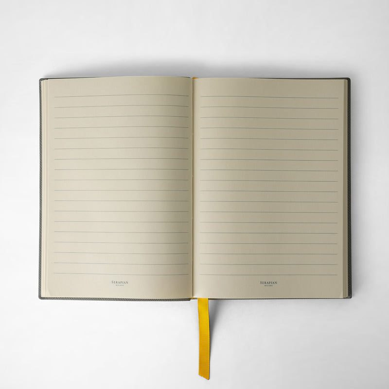 Serapian Notebook in evoluzione leather cement In Linea