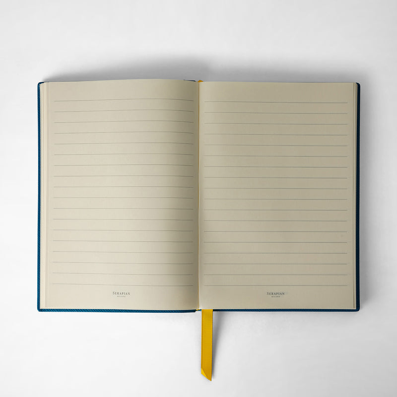 Serapian Notebook in evoluzione leather petrol Qualità