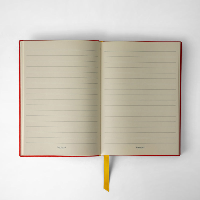 Serapian Notebook in evoluzione leather coral red Pezzi Unici