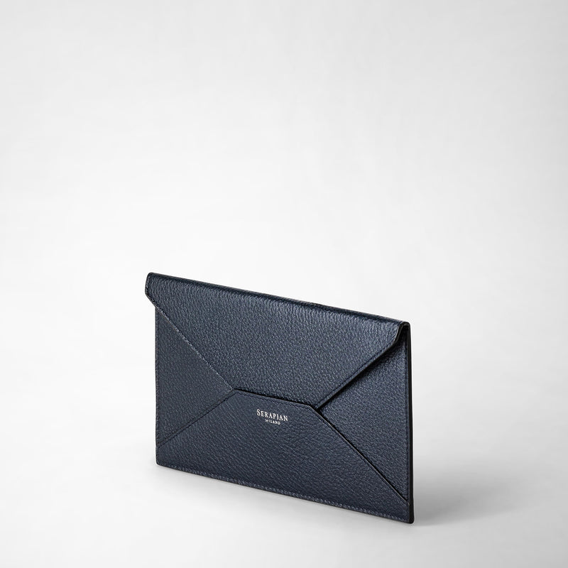 Serapian Pouch in cachemire leather navy blue Soddisfazione Garantita