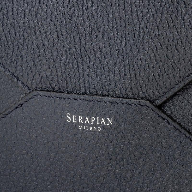 Serapian Pouch in cachemire leather navy blue Soddisfazione Garantita