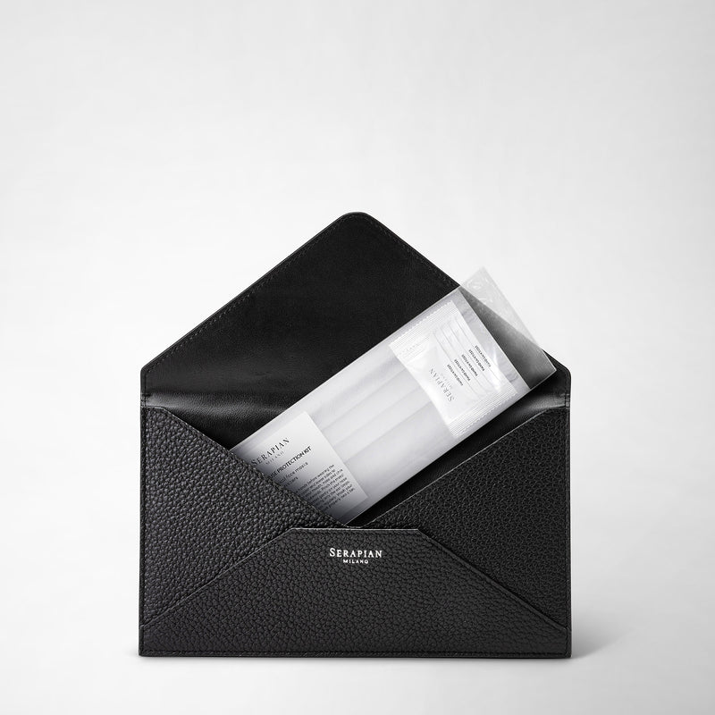 Serapian Pouch in cachemire leather black Negozi Online
