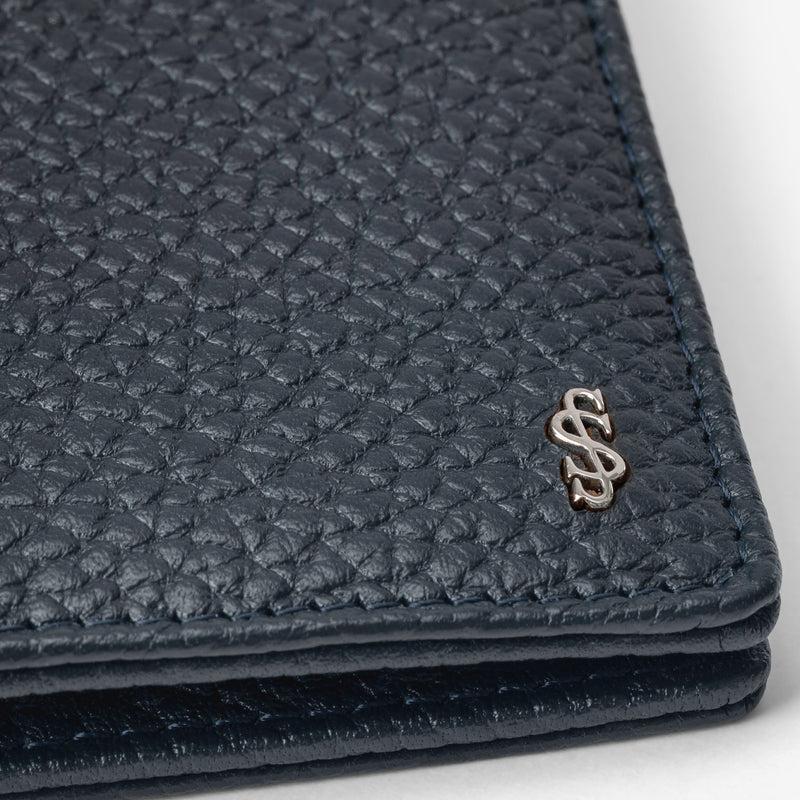 Serapian Portafoglio per 8 carte in pelle cachemire blu Prezzo Ridotto