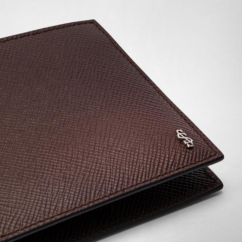 Serapian 8-card billfold wallet in evoluzione leather burgundy Sottocosto