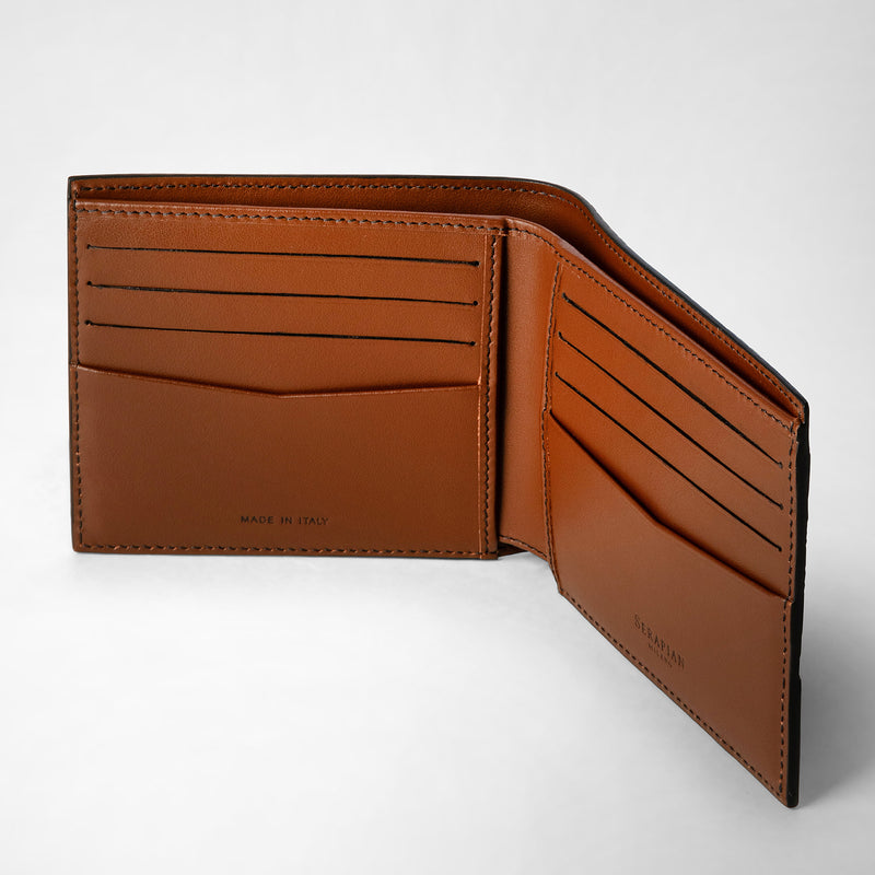 Serapian 8-card billfold wallet in stepan black cuoio Sconto