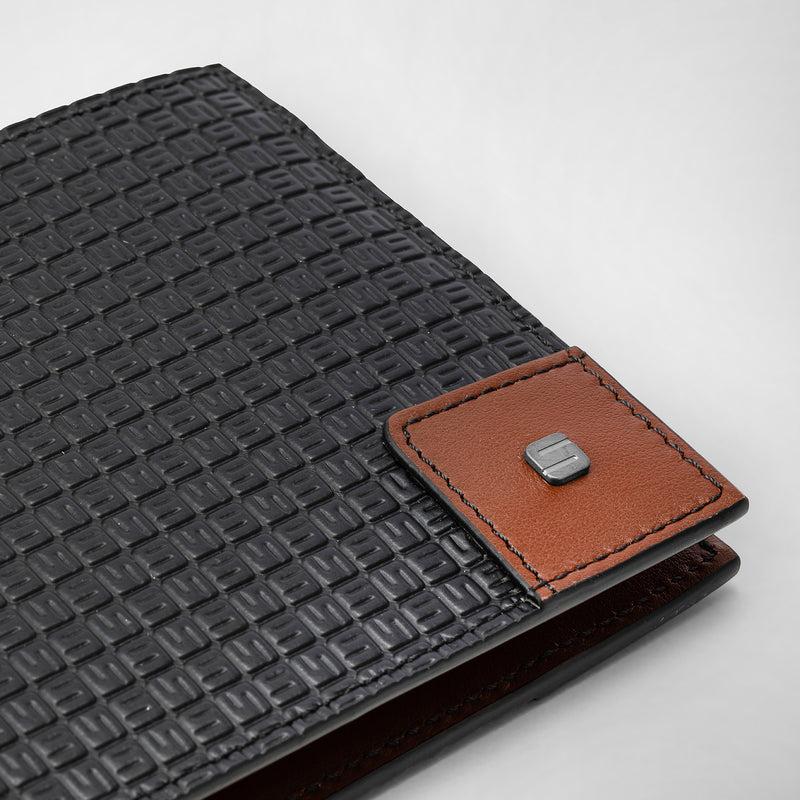 Serapian 8-card billfold wallet in stepan black cuoio Sconto