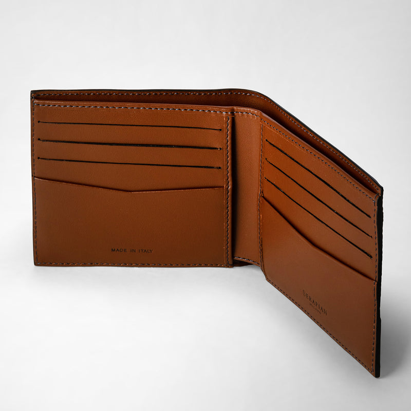 Serapian 8-card billfold wallet in stepan ocean blue-cuoio Offerta