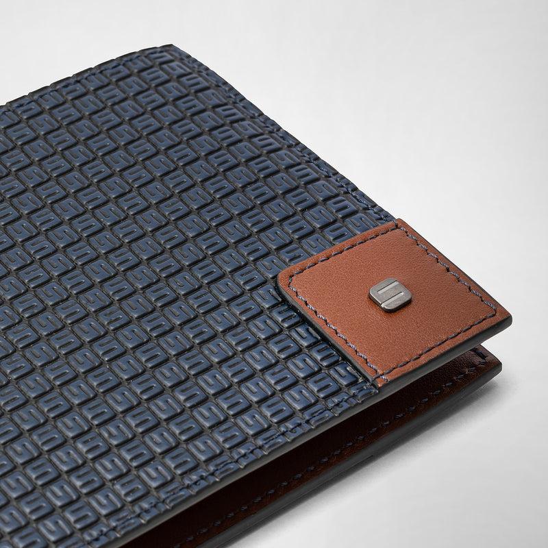 Serapian 8-card billfold wallet in stepan ocean blue-cuoio Offerta