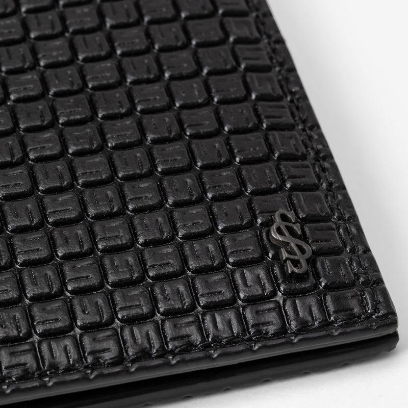 Serapian Portafoglio per 8 carte in stepan nero-nero eclissi Online