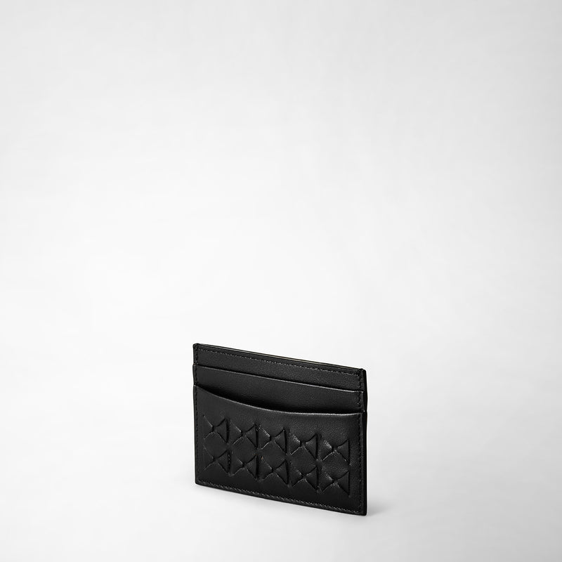 Serapian 4-card holder in mosaico black In Vendita