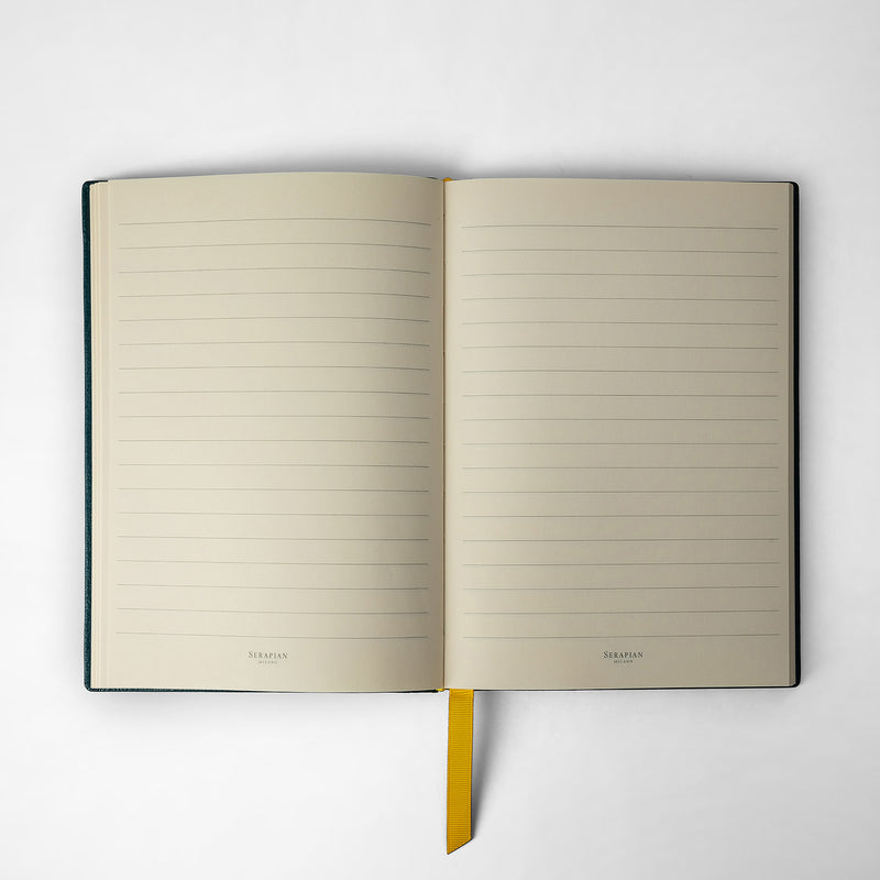 Serapian Notebook in cachemire leather moss green Offerte