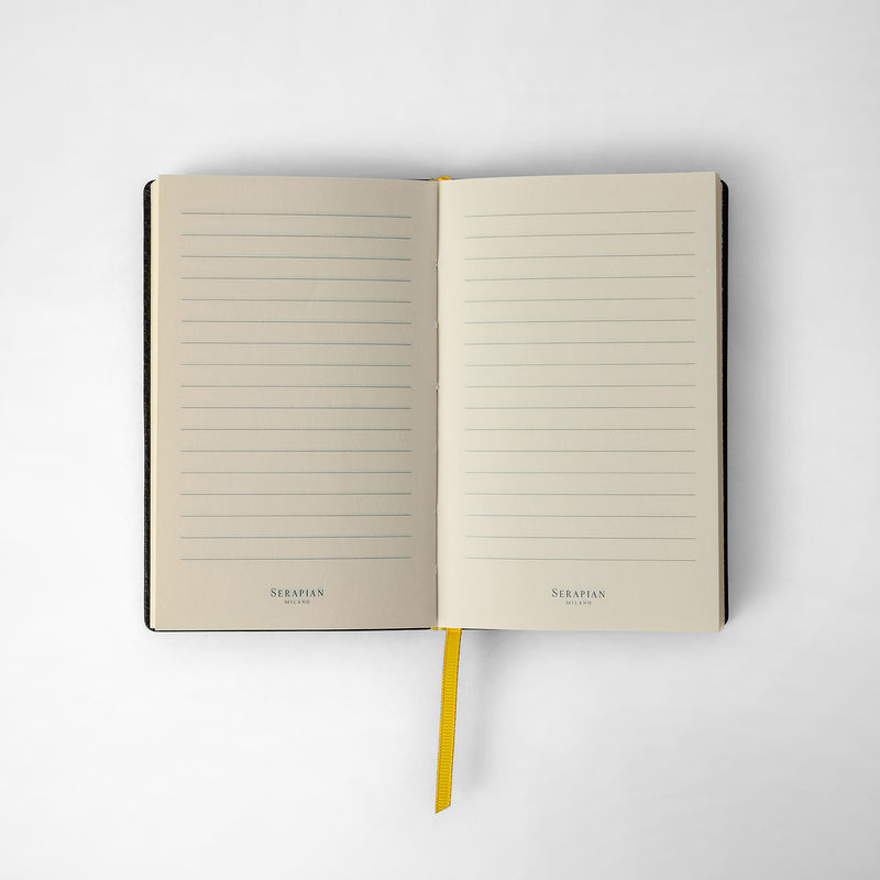 Serapian Notebook in cachemire leather black Saldi Di Fabbrica