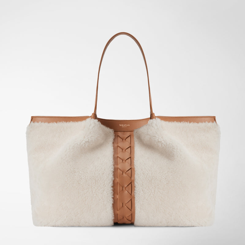 Serapian TOTE BAG SECRET IN SHEARLING Negozio