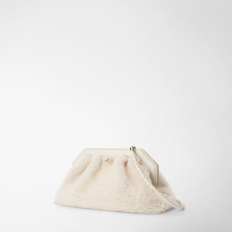 Serapian CLUTCH SECRET IN SHEARLING Nuova