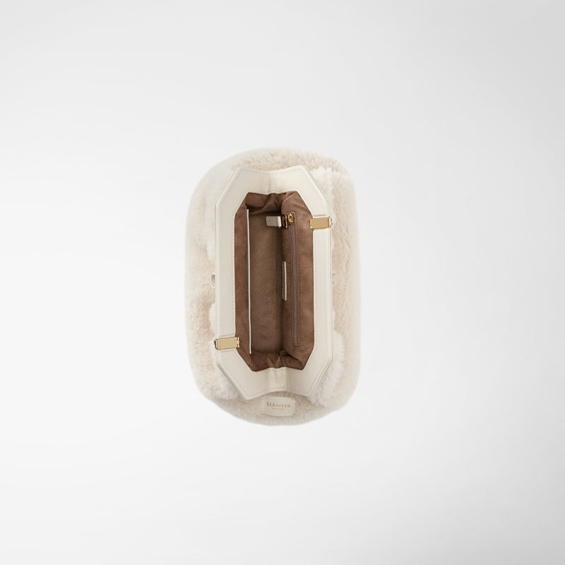 Serapian CLUTCH SECRET IN SHEARLING Nuova