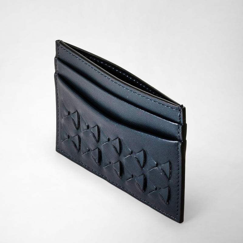 Serapian 4-card holder in mosaico navy blue Nuovo