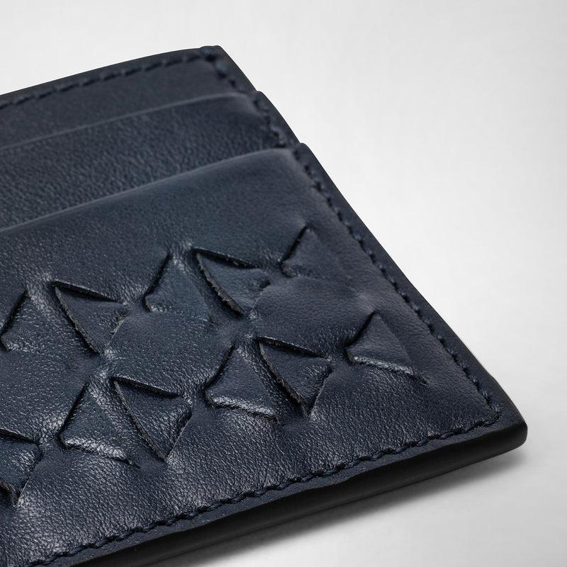 Serapian 4-card holder in mosaico navy blue Nuovo