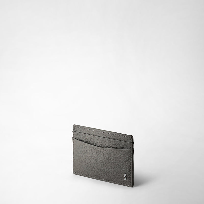 Serapian Portacarte per 4 carte in pelle cachemire asfalto Spedizione Gratuita