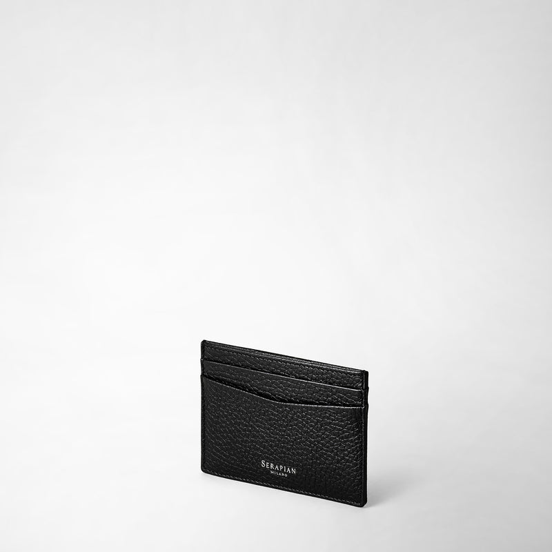 Serapian Portacarte per 4 carte in pelle cachemire nero Qualità Garantita