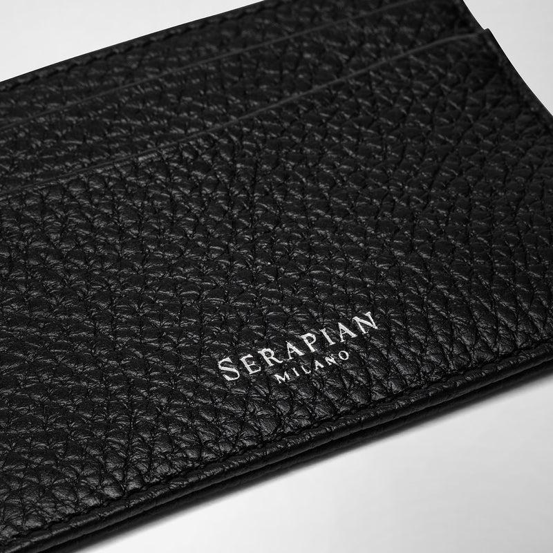 Serapian Portacarte per 4 carte in pelle cachemire nero Qualità Garantita