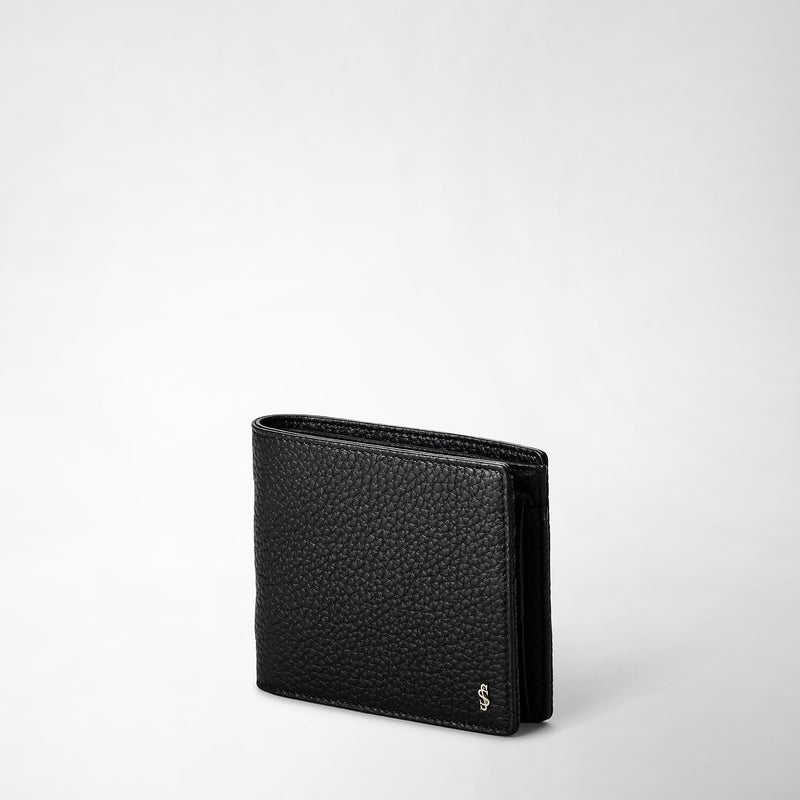 Serapian Portafoglio 4 carte portamonete pelle cachemire nero Acquista Ora