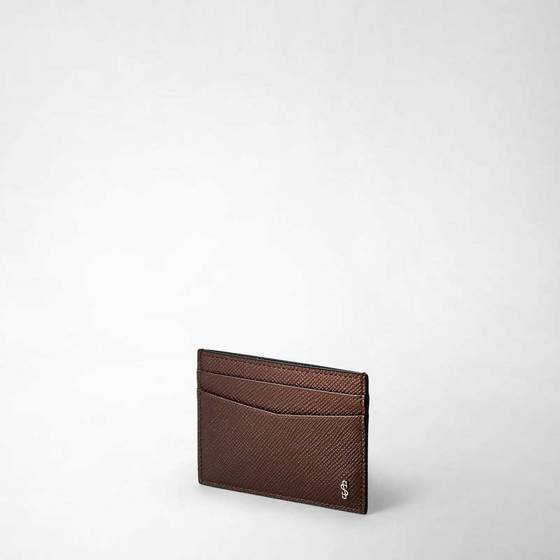 Serapian 4-card holder in evoluzione leather burgundy Promozione Limitata