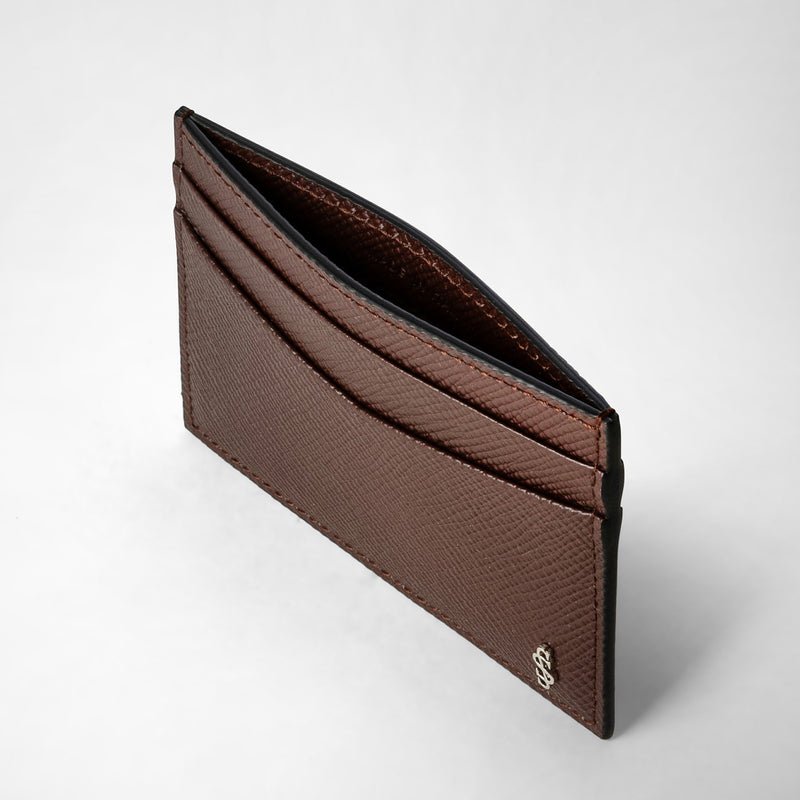 Serapian 4-card holder in evoluzione leather burgundy Promozione Limitata