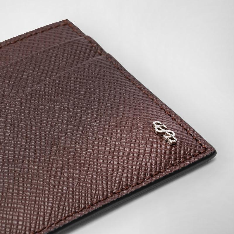 Serapian 4-card holder in evoluzione leather burgundy Promozione Limitata