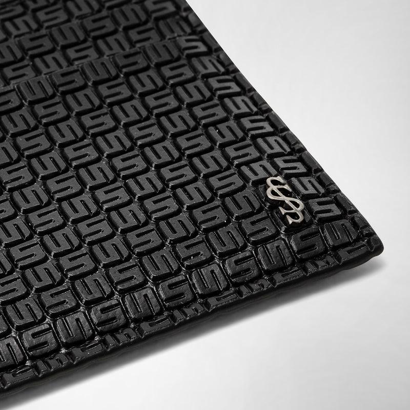 Serapian Portacarte per 4 carte in stepan nero-nero eclissi Shopping Online
