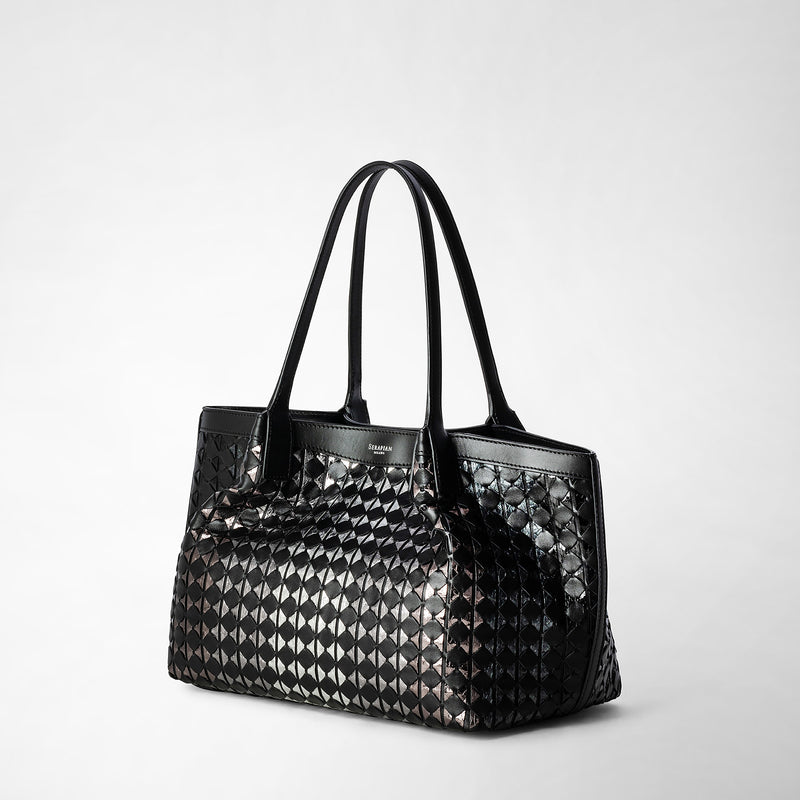 Serapian TOTE BAG SECRET PICCOLA IN MOSAICO ED ELAPHE Presa